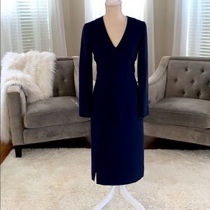 Theory navy dress with mid-thigh slit